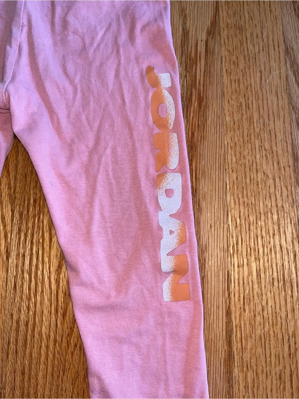 Air Jordan 2-Piece Set w/ Flower Hoodie and Matching Pink Leggings Size 3T